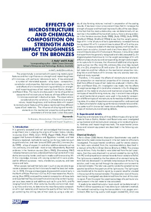 Effects of microstructure and chemical composition on strength and ...