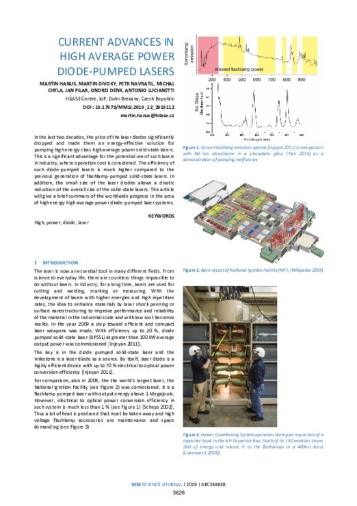 CURRENT ADVANCES IN HIGH AVERAGE POWER DIODE-PUMPED LASERS | MM Science ...