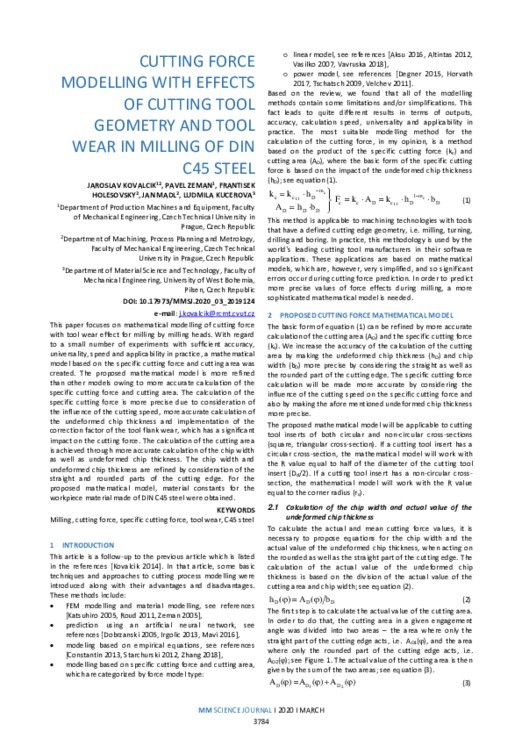 CUTTING FORCE MODELLING WITH EFFECTS OF CUTTING TOOL GEOMETRY AND TOOL