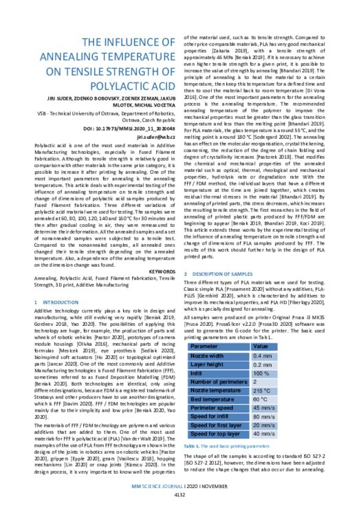THE INFLUENCE OF ANNEALING TEMPERATURE ON TENSILE STRENGTH OF ...