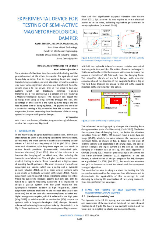 EXPERIMENTAL DEVICE FOR TESTING OF SEMIACTIVE