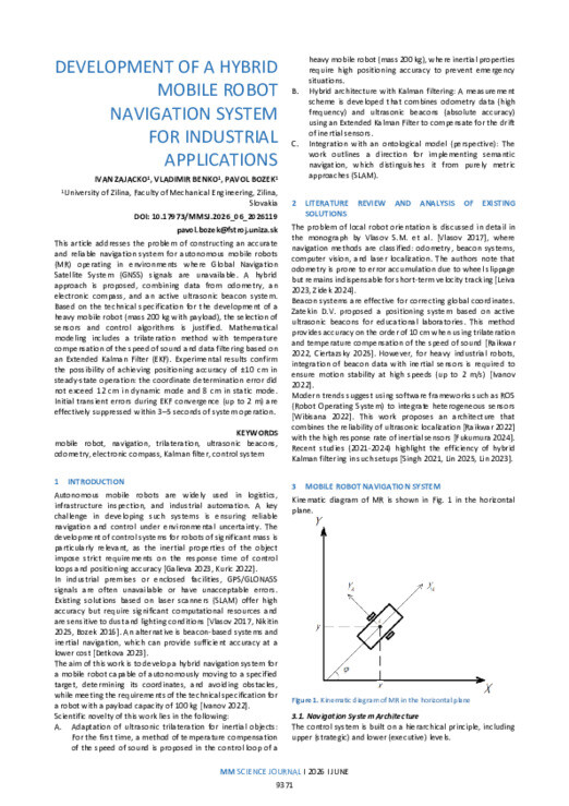 DEVELOPMENT OF A HYBRID MOBILE ROBOT NAVIGATION SYSTEM FOR INDUSTRIAL ...